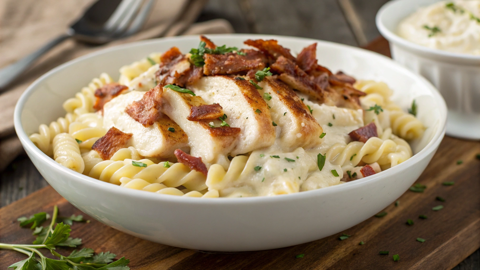 bacon chicken ranch pasta