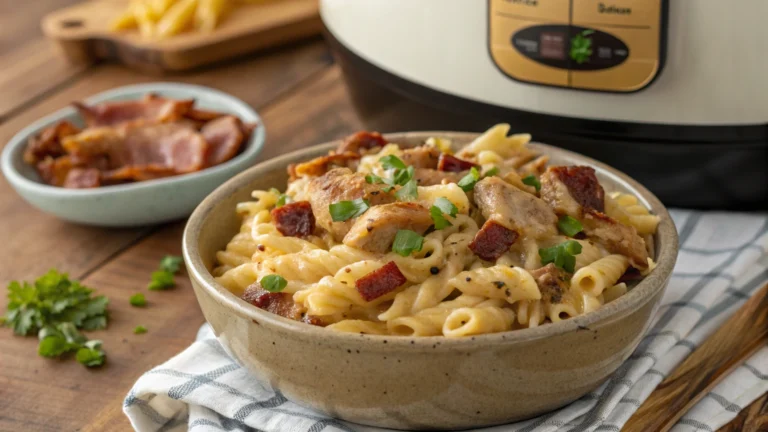 crockpot chicken bacon ranch pasta