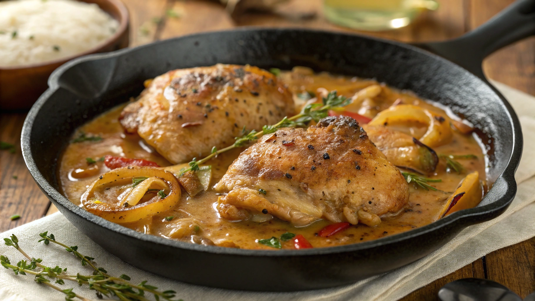 smothered chicken thighs
