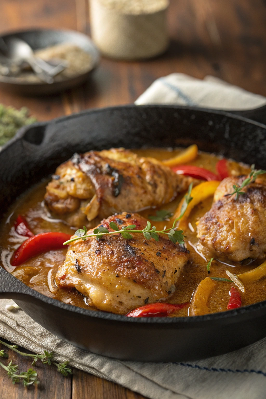 smothered chicken thighs