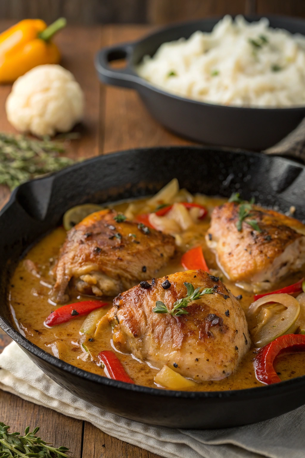 smothered chicken thighs