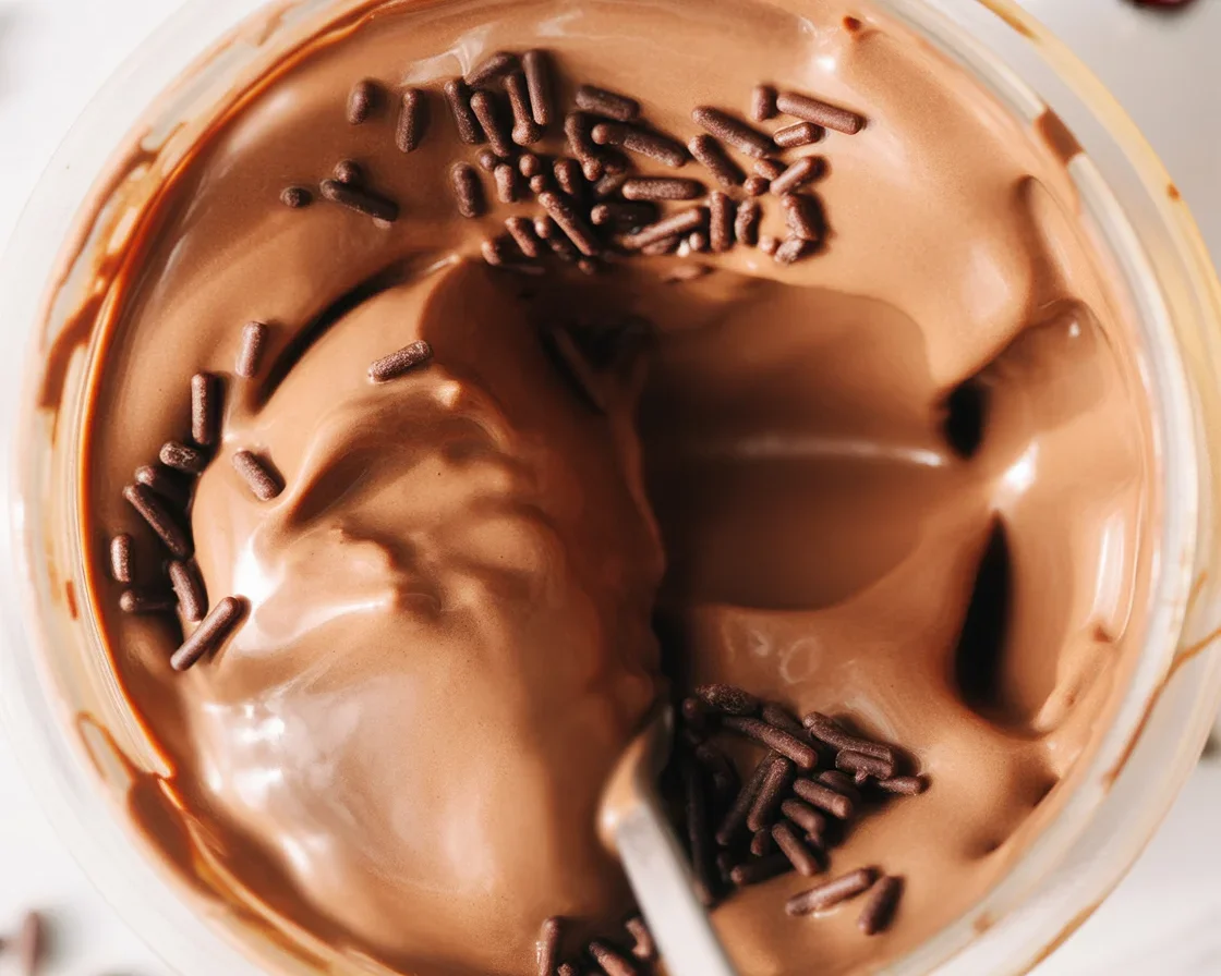 Dairy-free Ninja Creami ice cream with chocolate and vanilla flavors