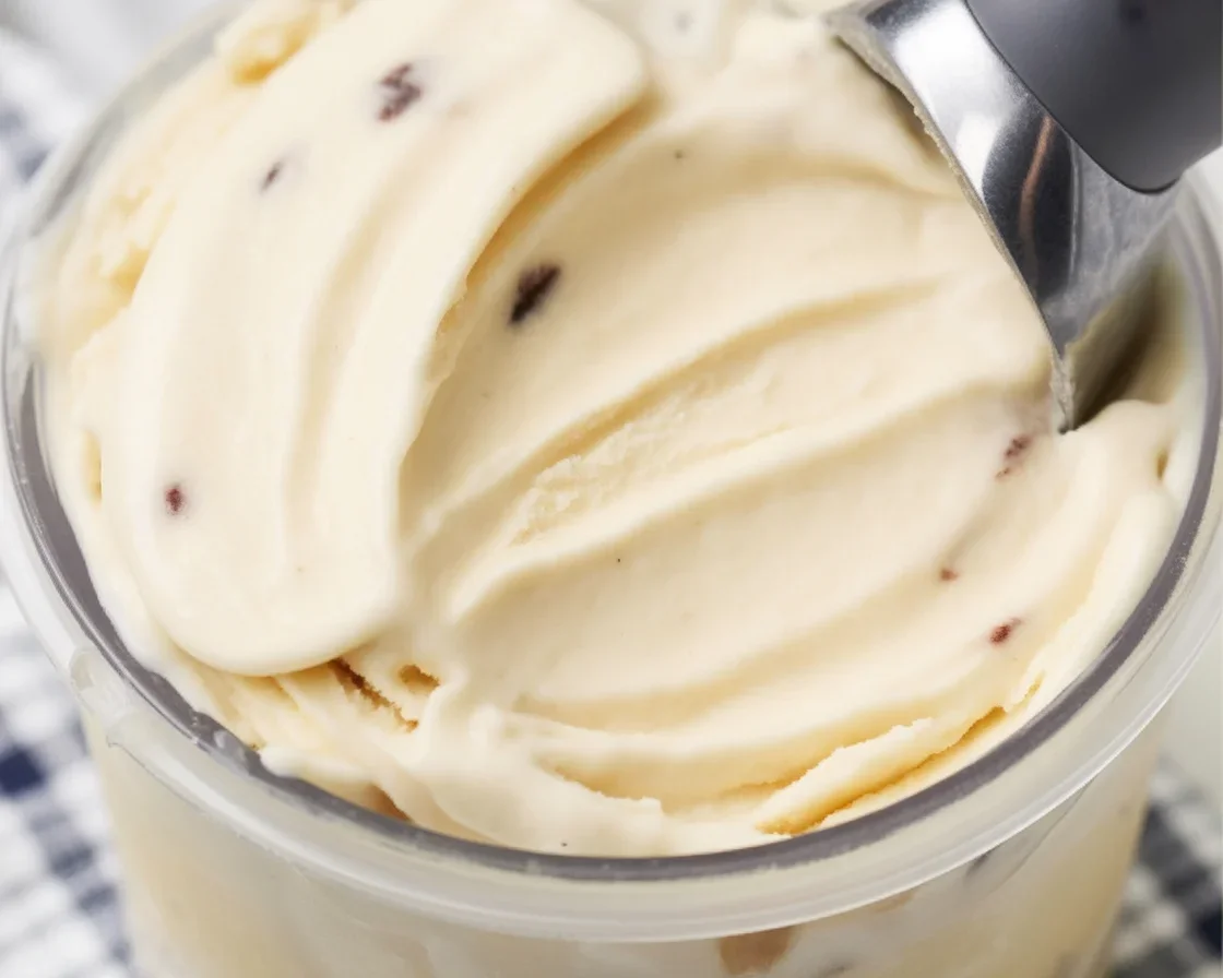 Delicious Ninja Creami cookie dough ice cream with chocolate chip chunks.