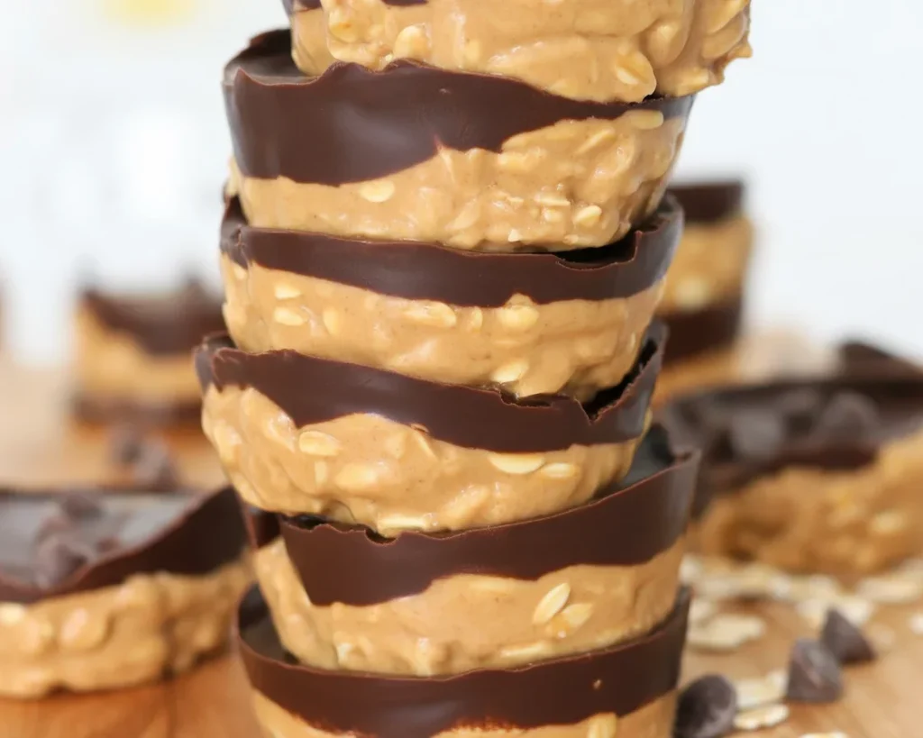 No Bake Peanut Butter Oat Cups made with oats, peanut butter, and honey.