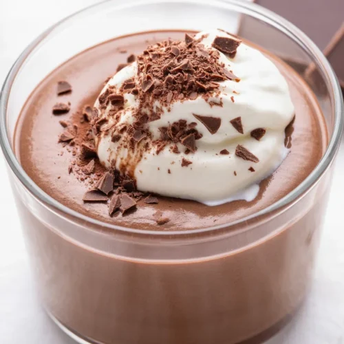 Delicious chocolate protein pudding loaded with 45g protein and creamy texture.