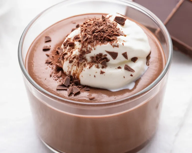 Delicious chocolate protein pudding loaded with 45g protein and creamy texture.