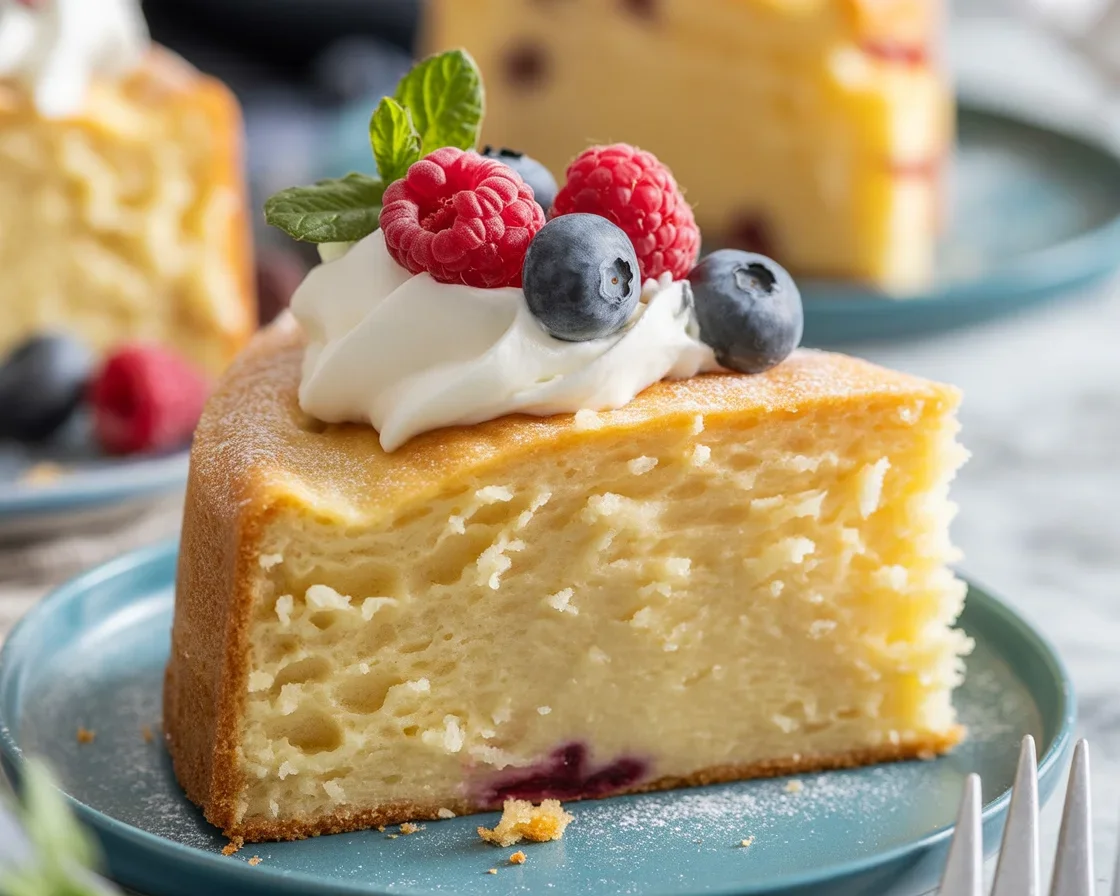Delicious homemade yogurt cake with Greek yogurt and a moist crumb texture.