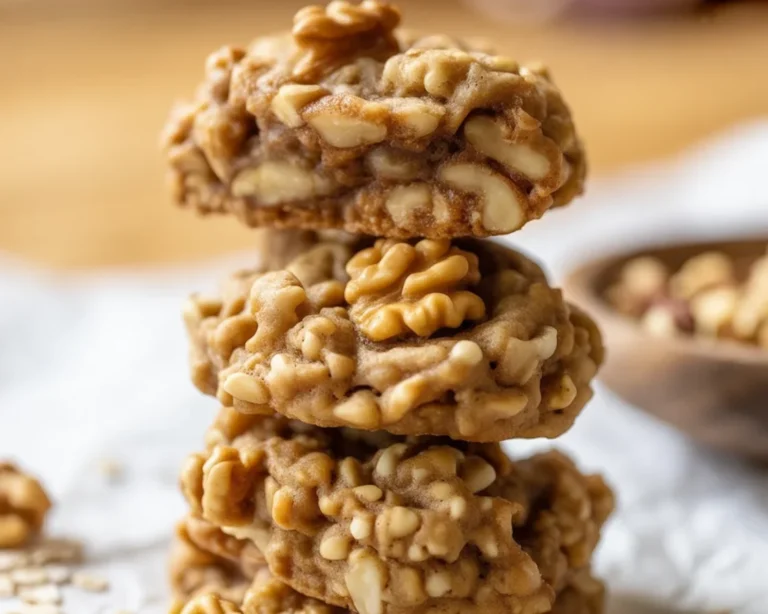 Healthy banana oatmeal cookies with chocolate chips and walnuts on a plate.