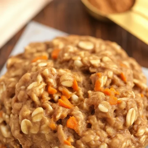 Delicious Carrot Cake Oatmeal Cookies with cream cheese glaze, ideal healthy dessert.