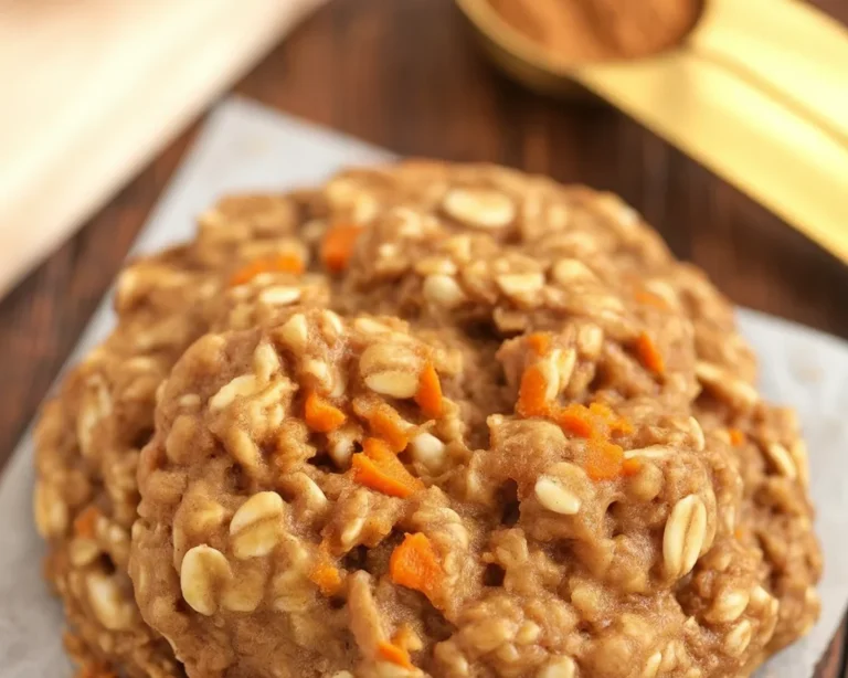 Delicious Carrot Cake Oatmeal Cookies with cream cheese glaze, ideal healthy dessert.