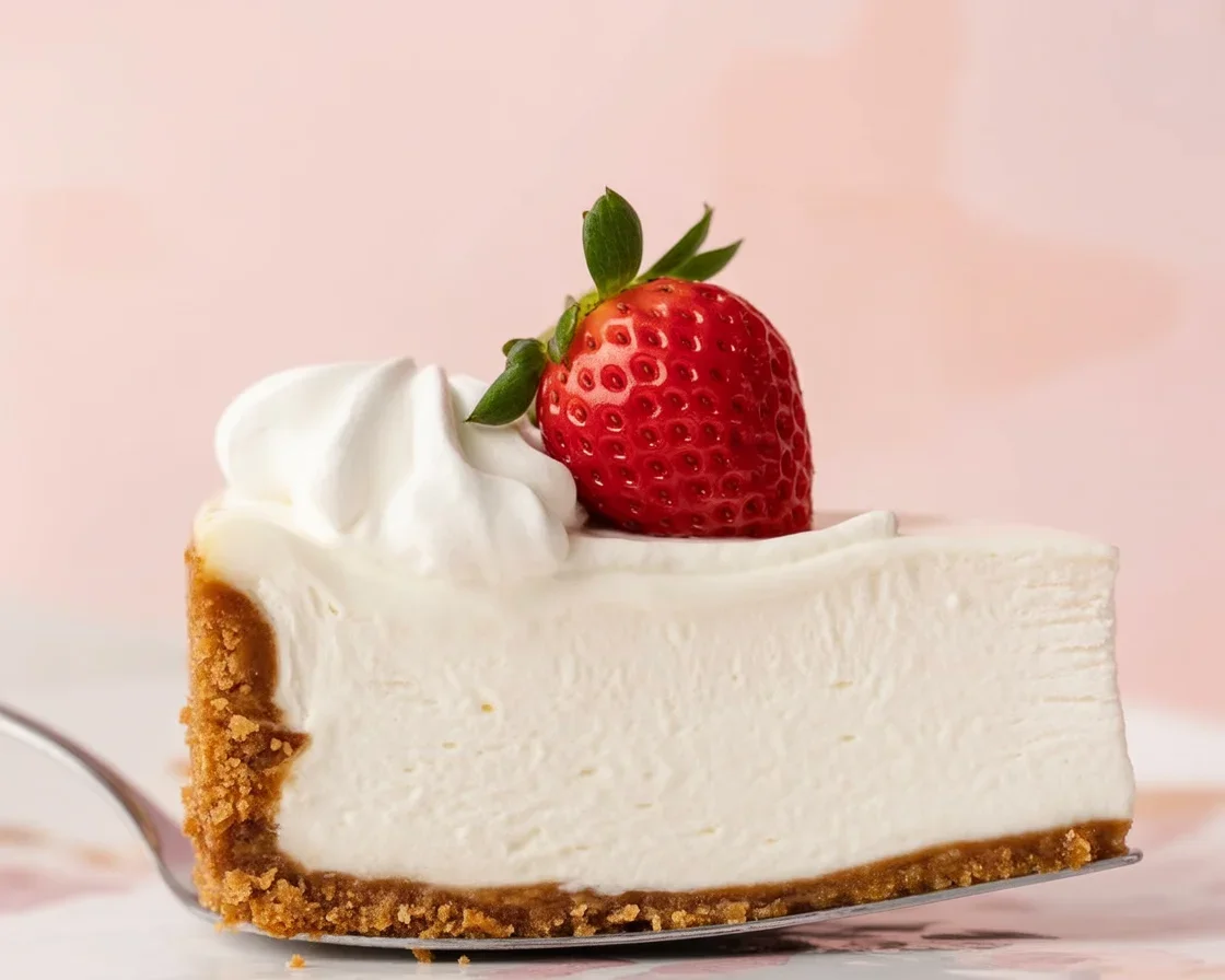 Delicious no bake cheesecake topped with fresh fruit on a graham cracker crust.