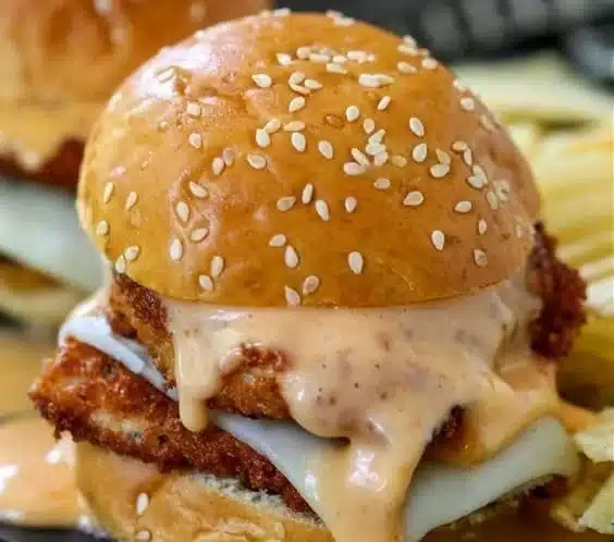 Bang Bang Chicken Sliders served in a platter with fresh ingredients