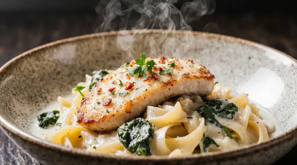 creamy garlic parmesan chicken pasta