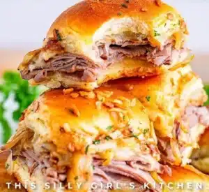 Savory French Dip Sliders served with dipping sauce