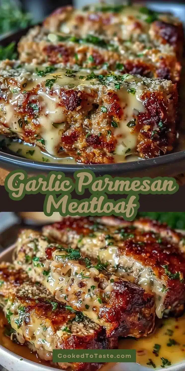 Succulent Garlic Parmesan Chicken Meatloaf ready to be served